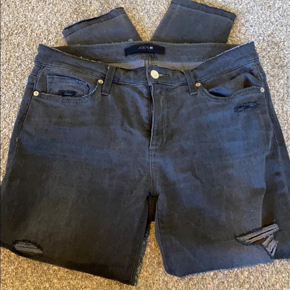 Joe’s black skinny jeans with holes